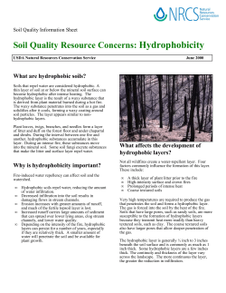 Soil Quality Resource Concerns: Hydrophobicity