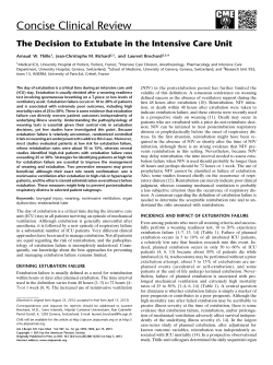 The Decision to Extubate in the Intensive Care Unit