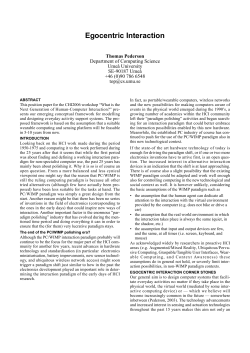 Egocentric Interaction