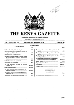 the kenya gazette