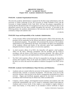 Chapter 10.02. Academic Administrative Organization