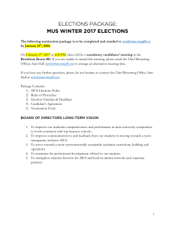 Elections Package - Management Undergraduate Society