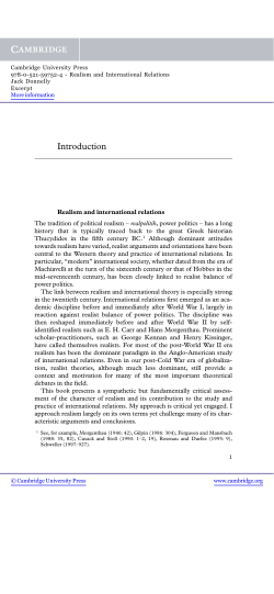 Realism and International Relations - Assets