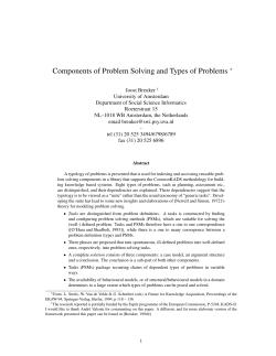 Components of Problem Solving and Types of