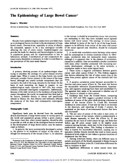 The Epidemiology of Large Bowel Cancer