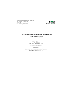 The Information-Economics Perspective on Brand Equity