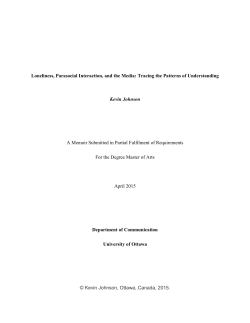 Loneliness, Parasocial Interaction, and the Media
