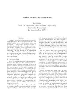 Motion Planning for Mars Rover