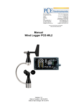 Manual Wind Logger PCE-WL2