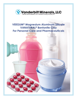 Brochure - VEEGUM&reg; Magnesium Aluminum Silicate, VANATURAL