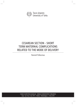 Cesarean section. &ndash; short term maternal complications