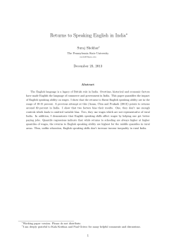 Returns to Speaking English in India