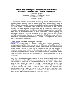 Match and Binning RFLP Procedures of Cellmark Historical