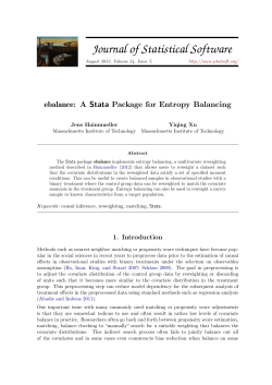 ebalance: A Stata Package for Entropy Balancing
