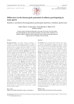 Differences in the bioenergetic potential of athletes