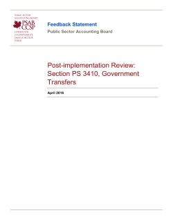 Post-implementation Review: Section PS 3410