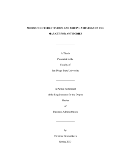 PRODUCT DIFFERENTIATION AND PRICING