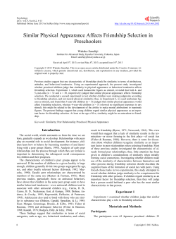 Similar Physical Appearance Affects Friendship Selection in