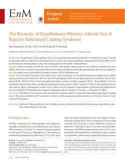 The Recovery of Hypothalamic-Pituitary