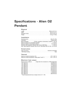 Specifications - Alien 02 Pendant