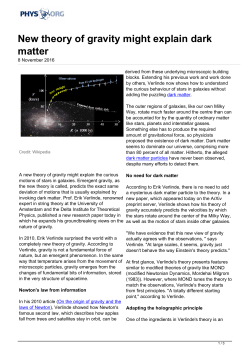New theory of gravity might explain dark matter