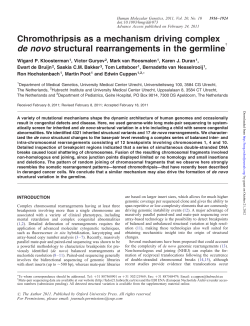 Chromothripsis as a mechanism driving complex de novo