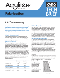 Acrylite Tech Brief &bull; #10 Thermoforming