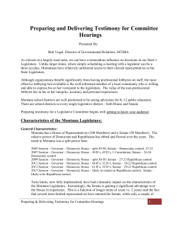 Preparing and Delivering Testimony for Committee Hearings
