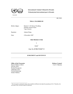 Prosecutor v. GAA, Judgement and Sentence, ICTR