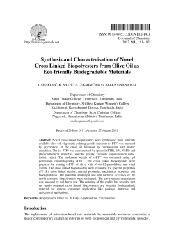 Synthesis and Characterisation of Novel Cross Linked