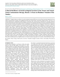 Cultural Resilience of Social-ecological Systems in the Nenets and