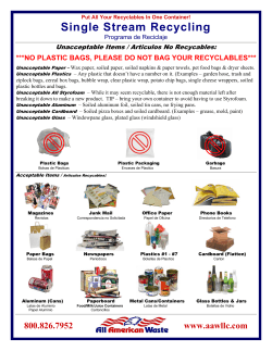 Our Single Stream Flyer