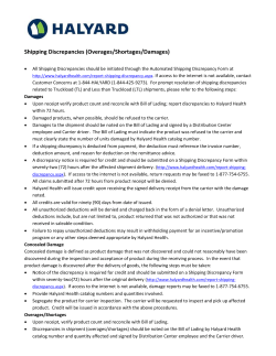 Shipping Discrepancies (Overages/Shortages