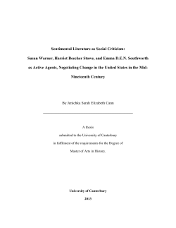 Sentimental Literature as Social Criticism