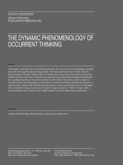 the dynamic phenomenology of occurrent thinking