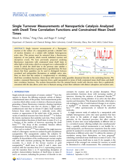 Single Turnover Measurements of Nanoparticle Catalysis Analyzed