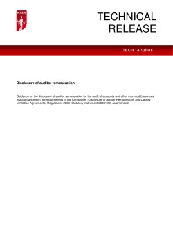 Technical Release Tech14/13FRF: Disclosure of auditor remuneration