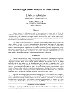 Automating Content Analysis of Video Games