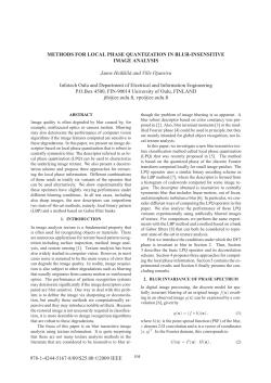 METHODS FOR LOCAL PHASE QUANTIZATION IN BLUR