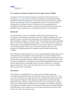 EU Commission: Ireland gave illegal State aid to Apple of up to &euro;13