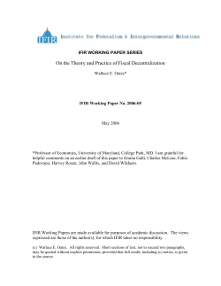 On the Theory and Practice of Fiscal Decentralization