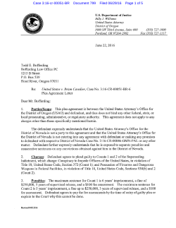 799 &mdash; Cavalier Plea Agreement
