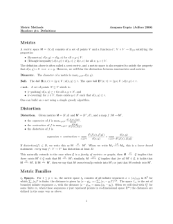 Metrics Distortion Metric Families