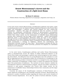 Ernest Moutoussamy`s Aurore and the Construction of a Split Level