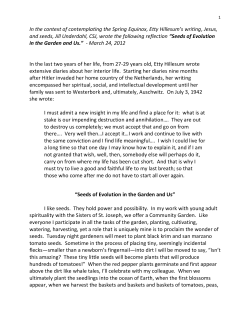 and seeds, Jill Underdahl, CSJ, wrote the following