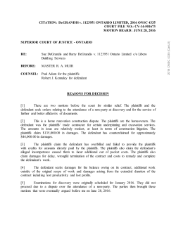 Degrandis v. 1123951 Ontario Limited, 2016onsc4335