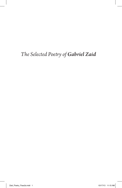 The Selected Poetry of Gabriel Zaid