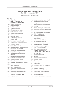 1 SALE OF IMMOVABLE PROPERTY ACT Cap 202