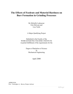 The Effects of Feedrate and Material Hardness on Burr Formation in