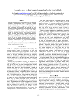 Learning near-optimal search in a minimal explore/exploit task